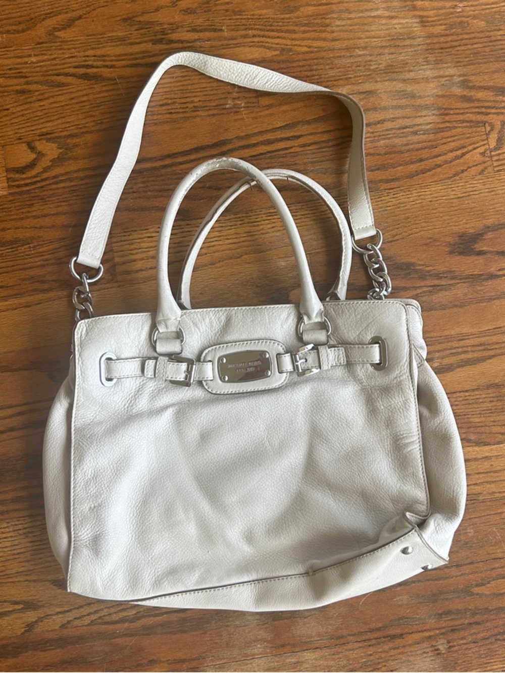 Michael Kors Off-White Pebbled Leather Shoulder Bag